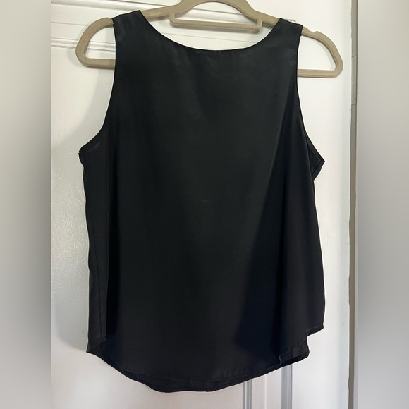 Vintage Impressions of California Black Satin Tank Top Lace Detail 90s Camisole - Picture 4 of 6